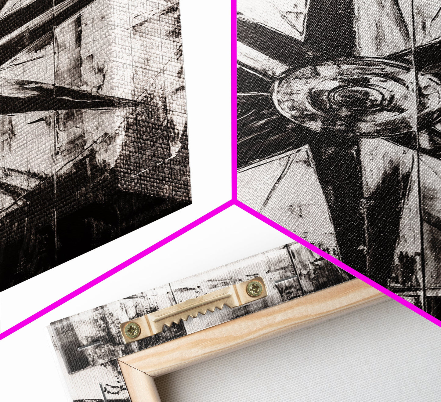 Kompassrose, nautisches Symbol, abstraktes Design, Leinwanddruck, Schwarz-Weiß-Kunst, Küsten-Wanddekoration, moderne minimalistische Kunst