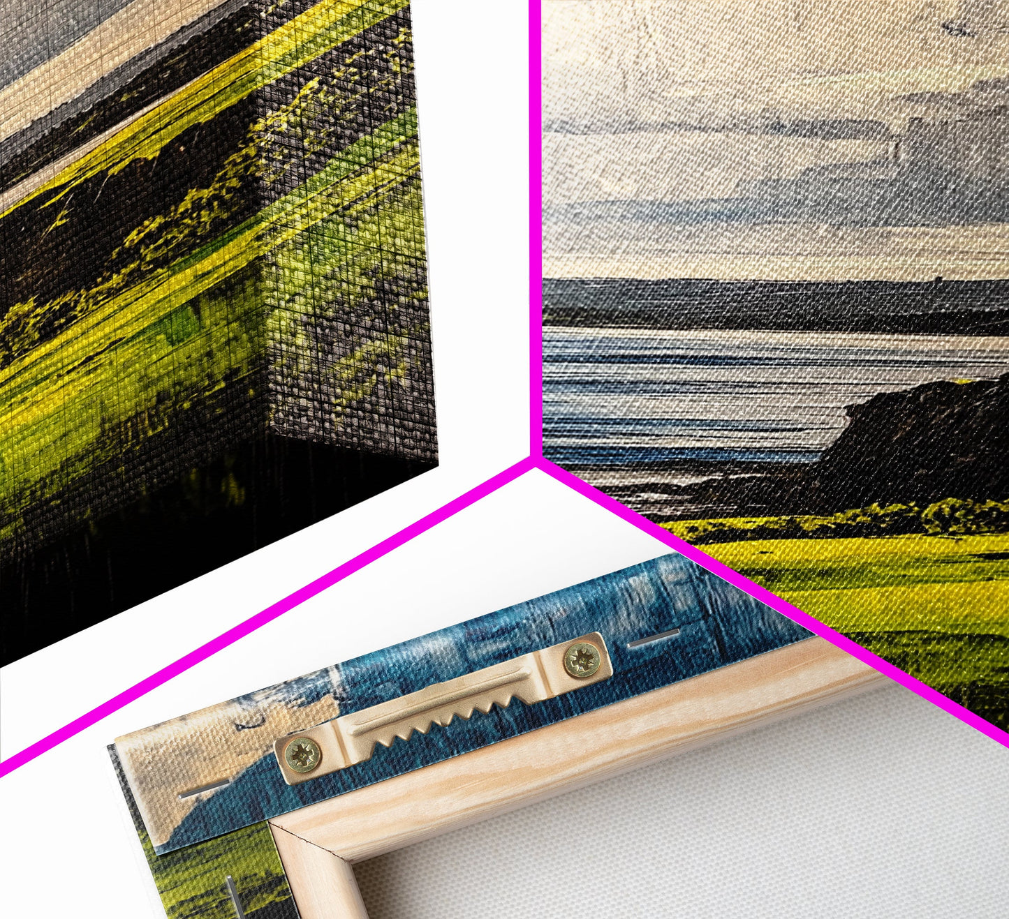 Coastal Cliff Art, Ocean View Print, Nature Landscape Decor, Tranquil Wall Art, Serene Scenery Print, Living Room Art, Framed Canvas Print