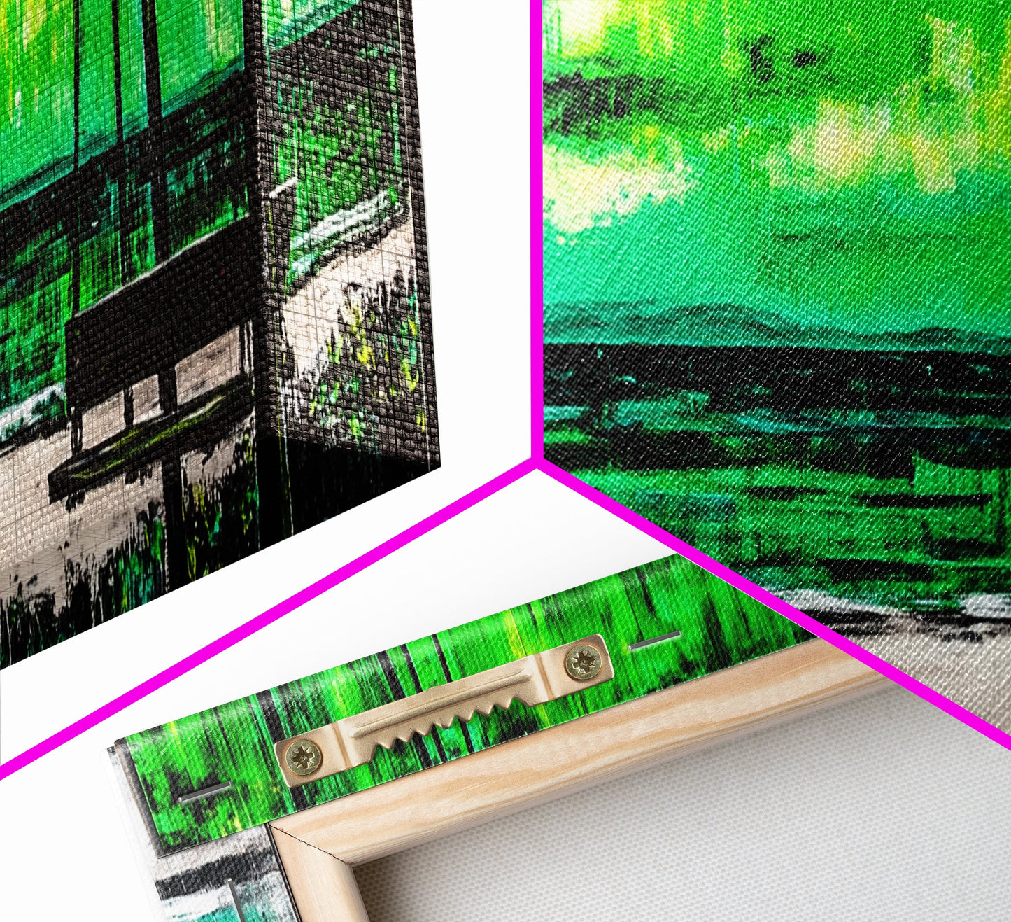 Green Serenity, Abstract Landscape, Canvas Print, Dreamy Wall Art, Vibrant Home Decor, Modern Bedroom Art, Minimalist Painting