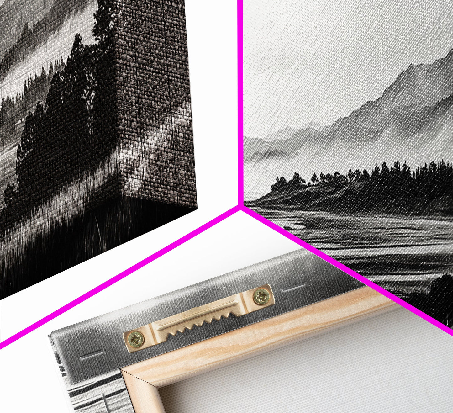 Misty Mountains, Monochrome Landscape, Nature Wall Art, Canvas Print, Scenic Home Decor, Adventure Lover Gift, Black and White Art