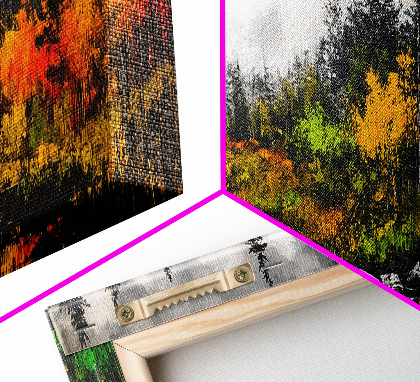 Misty Forest, River Reflection, Fall Foliage, Canvas Print, Cabin Wall Art, Nature Inspired Decor, Rustic Living Room Art