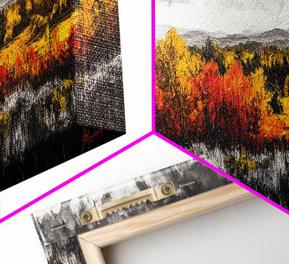 Autumn Foliage, Fall Trees, Seasonal Art, Canvas Print, Colorful Wall Art, Nature Decor, Thanksgiving Gift, Living Room Aesthetic