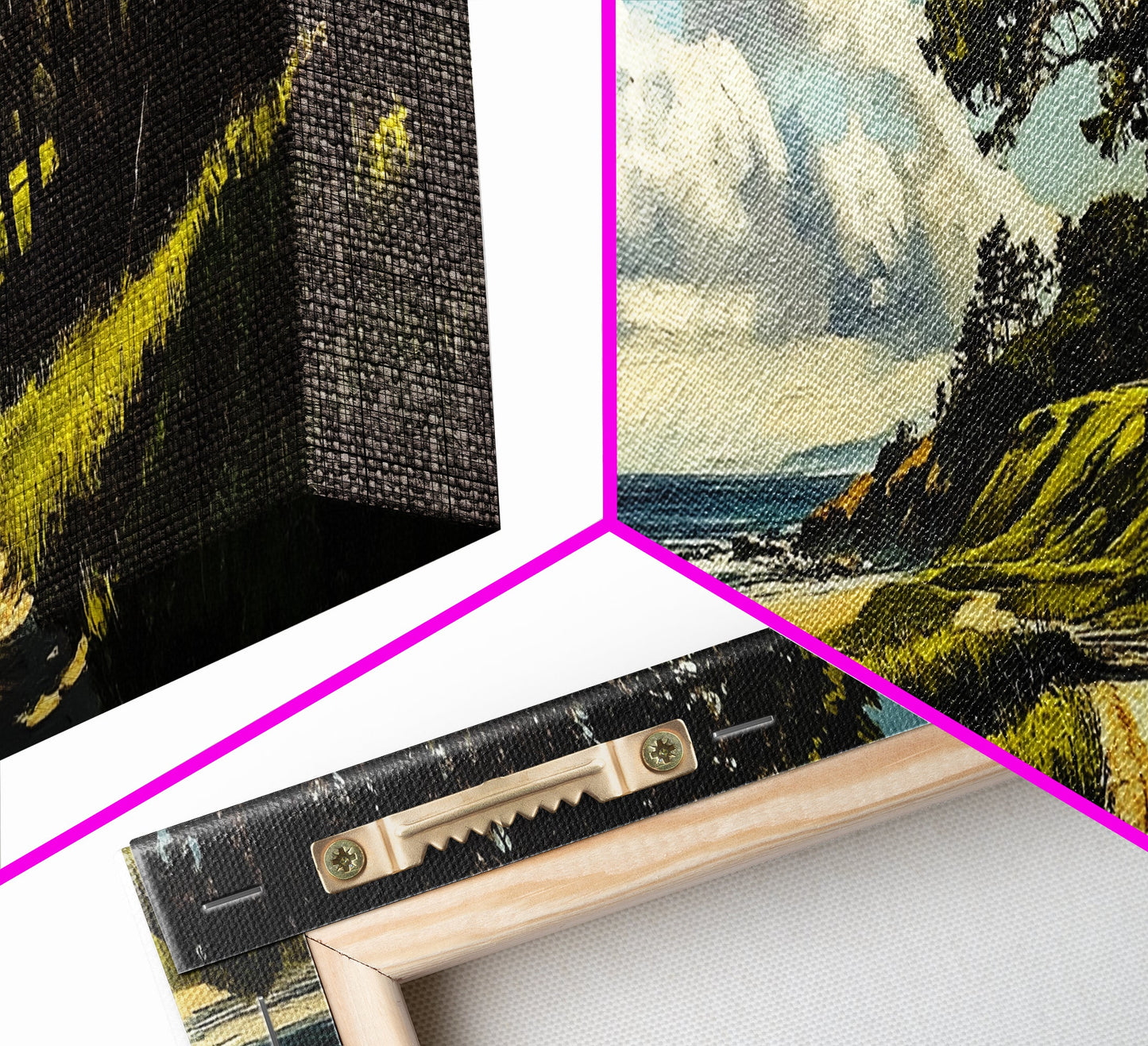 Coastal Path, Ocean View, Beach Landscape, Tranquil Art Print, Blue Green Decor, Relaxing Wall Art, Framed Canvas Print, Housewarming