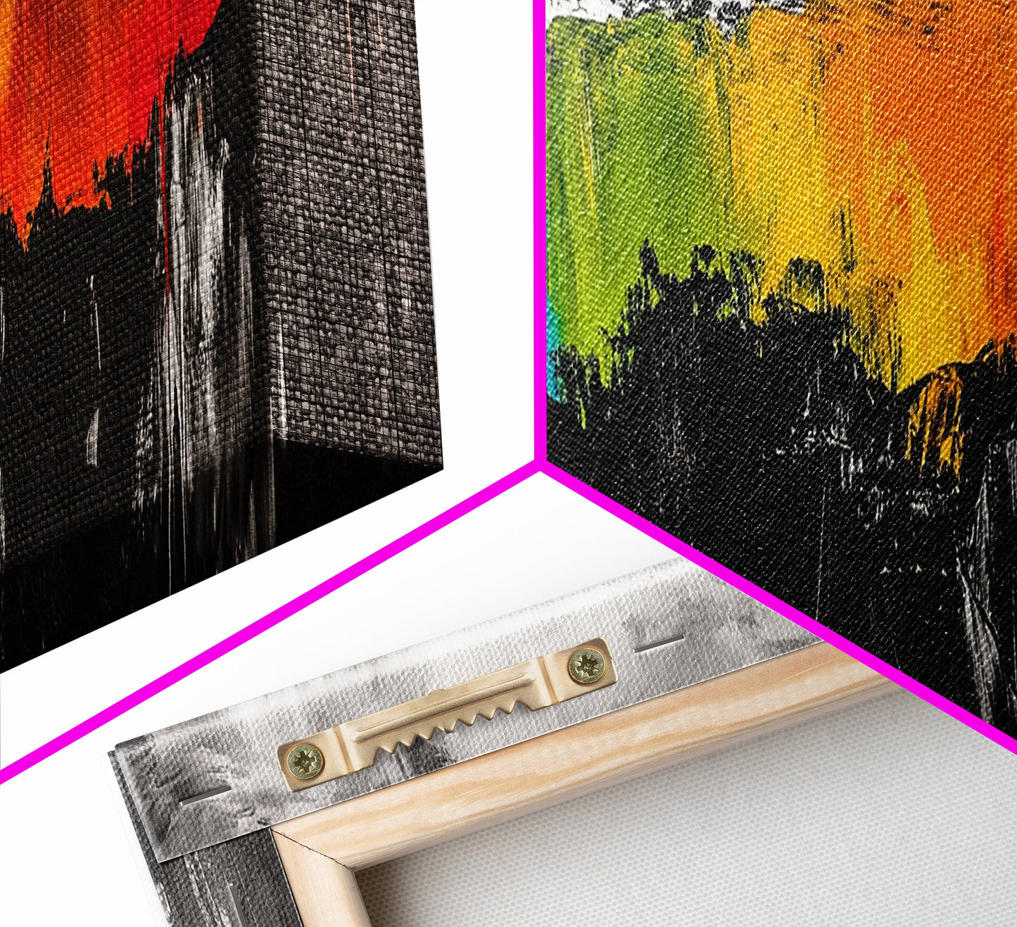 Bold Landscape, Modern Abstract Art, Colorful Mountain Scene, Black and White Contrast, Nature Inspired Home Decor, Canvas Print