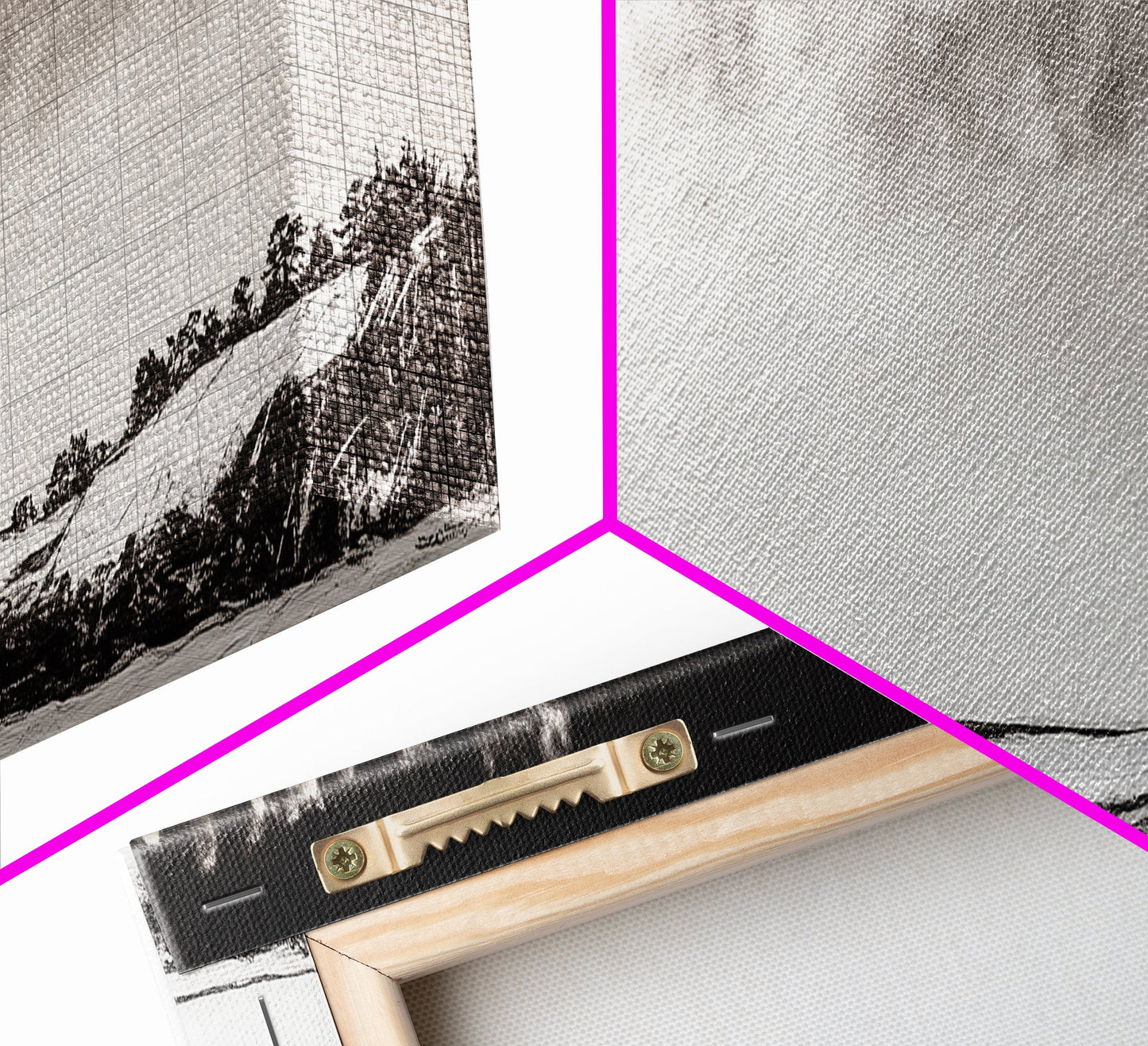 Minimalist Landscape, Black and White Art, Cloudy Sky, Framed Canvas Print, Modern Wall Art, Neutral Home Decor, Monochrome Landscape