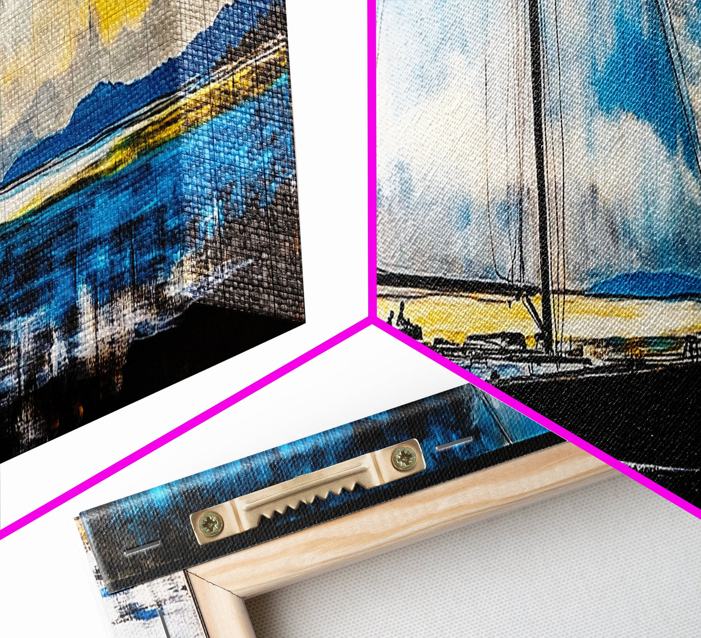 Sailboat, Nautical Wall Art, Ocean Sunset, Framed Canvas Print, Coastal Decor, Maritime Painting, Large Wall Art, Serene Water Scene