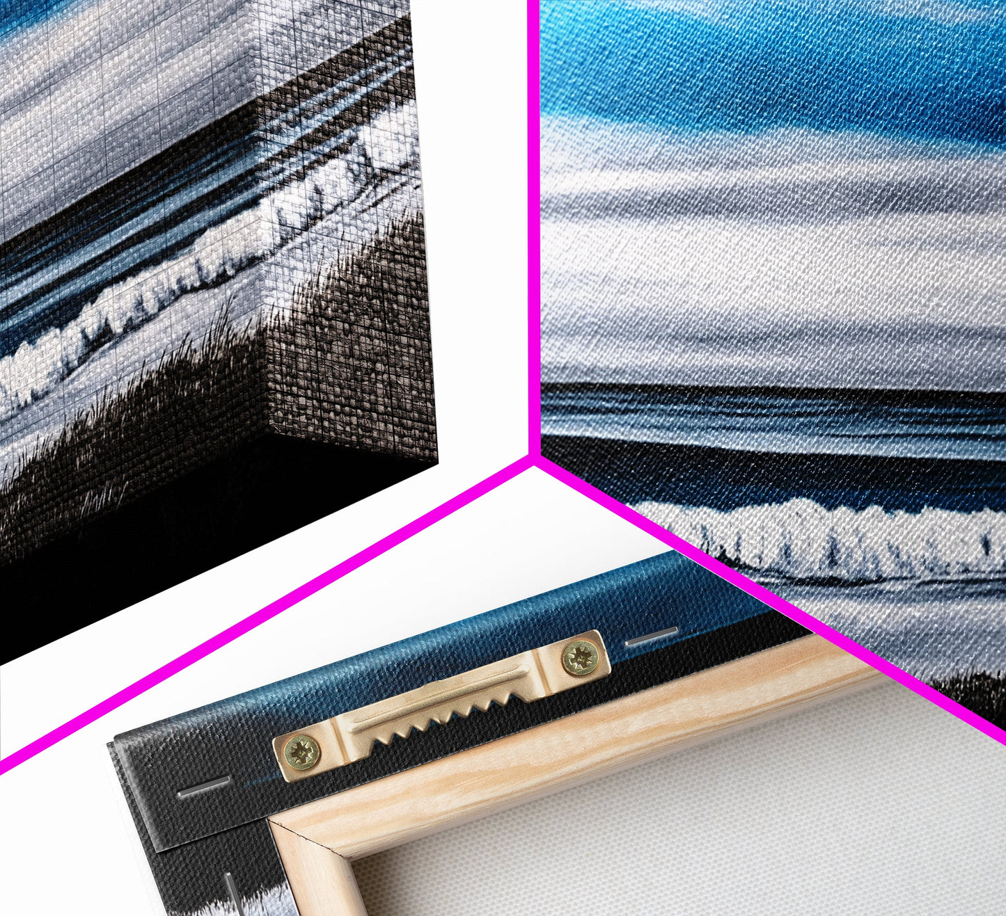 Ocean Wave, Coastal Seascape, Framed Canvas Print, Nautical Wall Art, Beach House Decor, Blue Wave Painting, Living Room Artwork, Minimalist Art