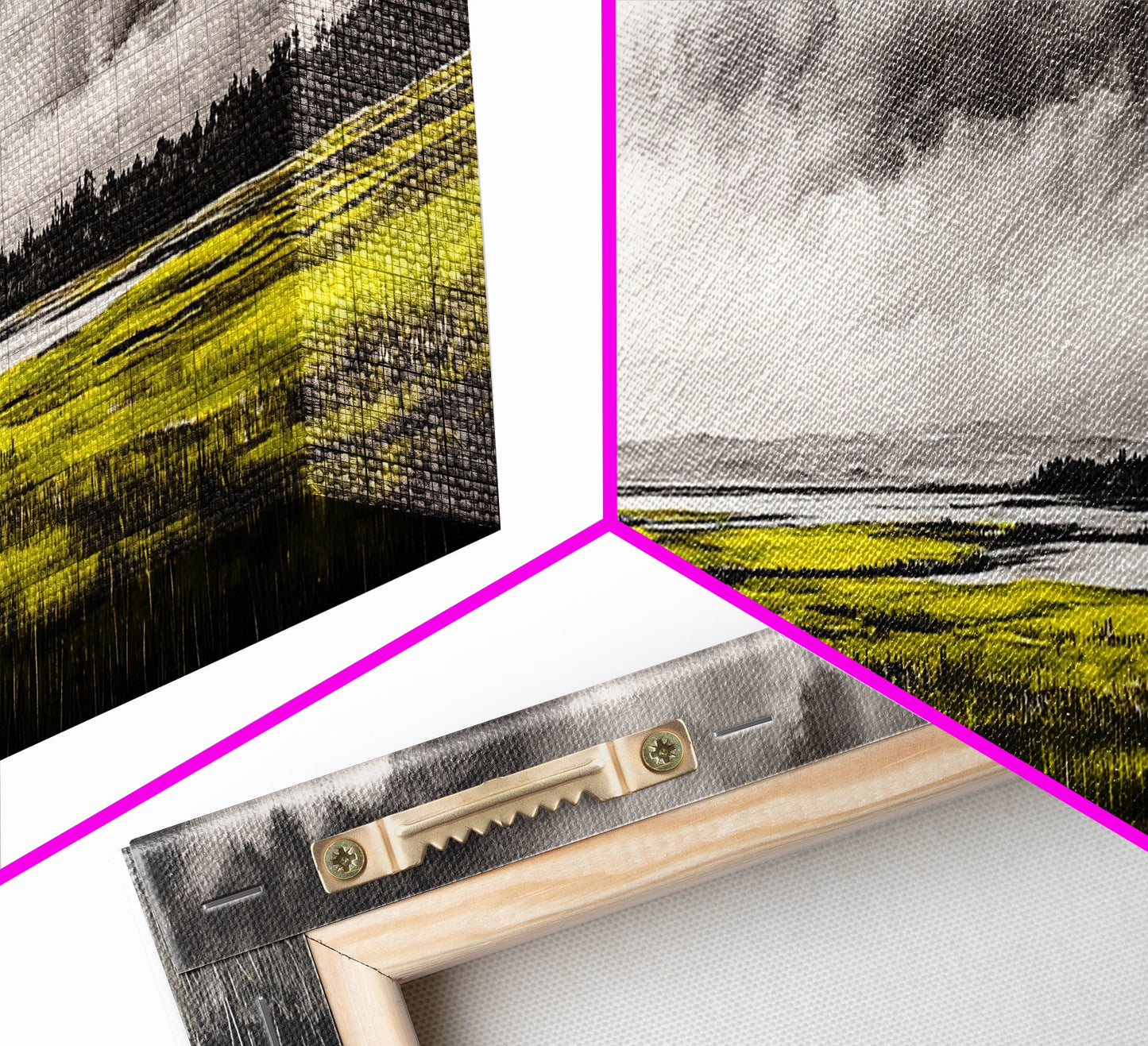 Marshland Storm, Nature Landscape, Canvas Print, Black and White Wall Art, Moody Home Decor, Living Room Artwork, Dramatic Painting, Rustic Style