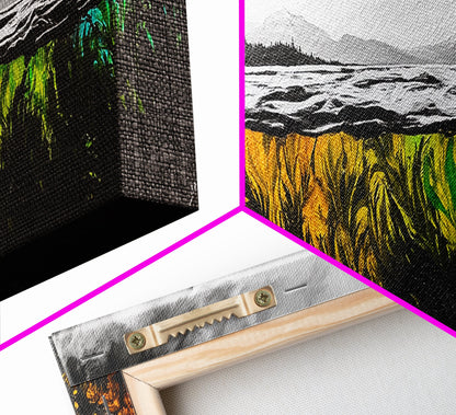 Vibrant Seaweed, Ocean Depths, Underwater Wall Art, Canvas Print, Coastal Living Decor, Abstract Marine Painting, Dining Room Art