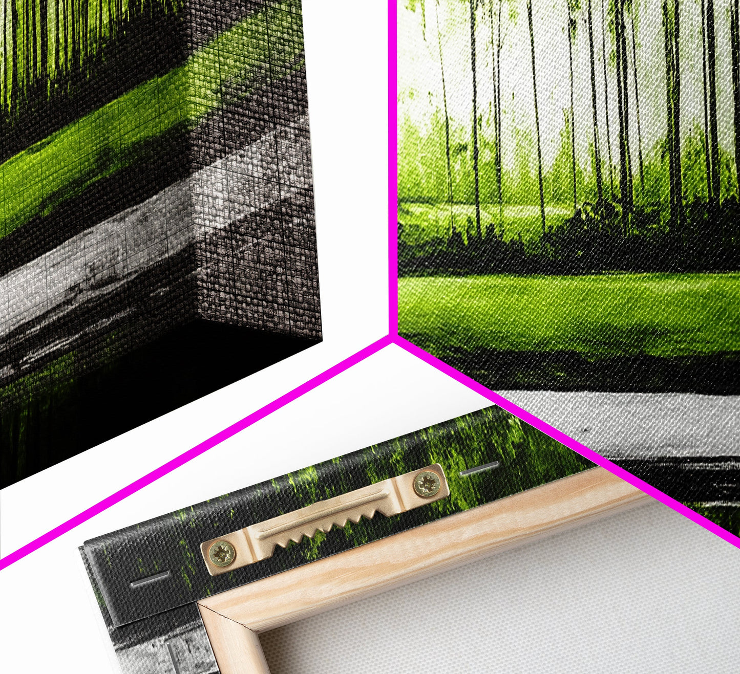 Forest Reflection, Green Trees, Nature Landscape, Framed Canvas Print, Tranquil Scenic Artwork, Zen Wall Decor, Modern Office Art