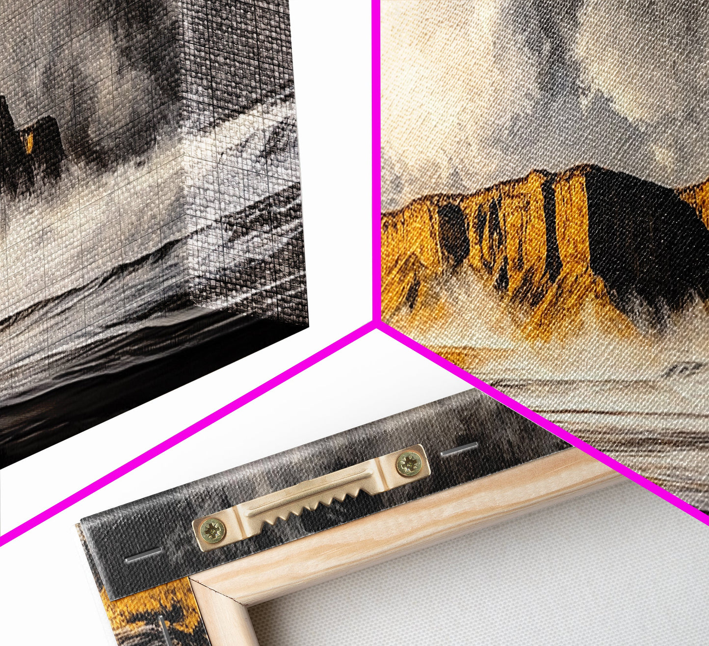 Mountain Coastline, Ocean Waves, Dramatic Sky, Canvas Print, Rugged Seascape Painting, Nature Wall Art, Living Room Accent Piece