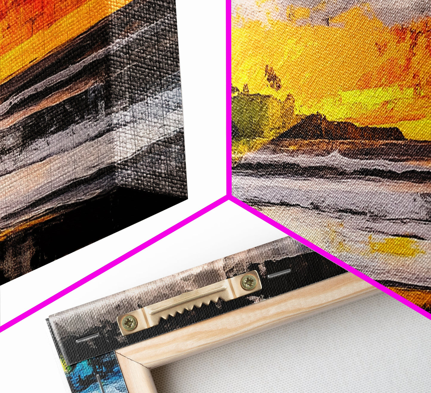 Pier, Ocean, Sunset, Framed Canvas Print, Nautical Wall Art, Coastal Home Decor, Minimalist Seascape, Surf Beach Art, Large Modern Painting