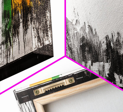 Minimalist Abstract, Black White Art, Modern Home Decor, Stylish Wall Art, Geometric Aesthetic, Framed Canvas Print, Contemporary Style