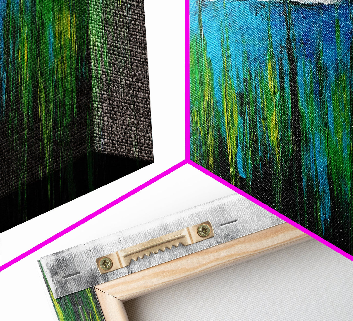 Ocean Grass, Coastal Wall Art, Blue Green Abstract, Framed Canvas Print, Beach House Decor, Serene Art, Minimalist Seascape, Tranquil Home Decor