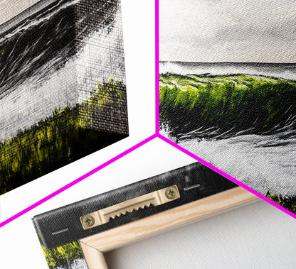 Ocean Wave, Coastal Wall Art, Black and White Print, Framed Canvas Print, Nautical Decor, Surf Art, Modern Home Decor