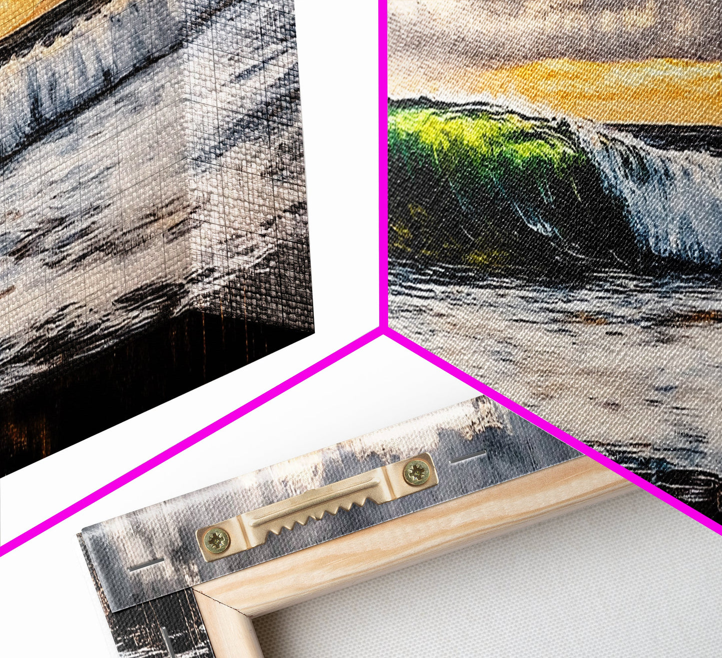 Sunset Ocean Wave, Dramatic Seascape Art, Coastal Home Decor, Bold Nature Painting, Tropical Wall Art, Beach House Canvas Print