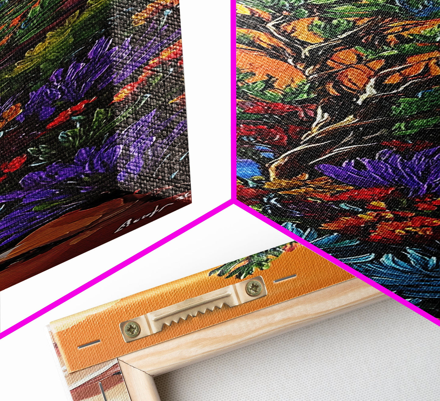 Sunset Tree, Wildflowers Desert, Canvas Print, Autumn sunset art, southwestern nature decor, boho fall home accent, canyon wall painting