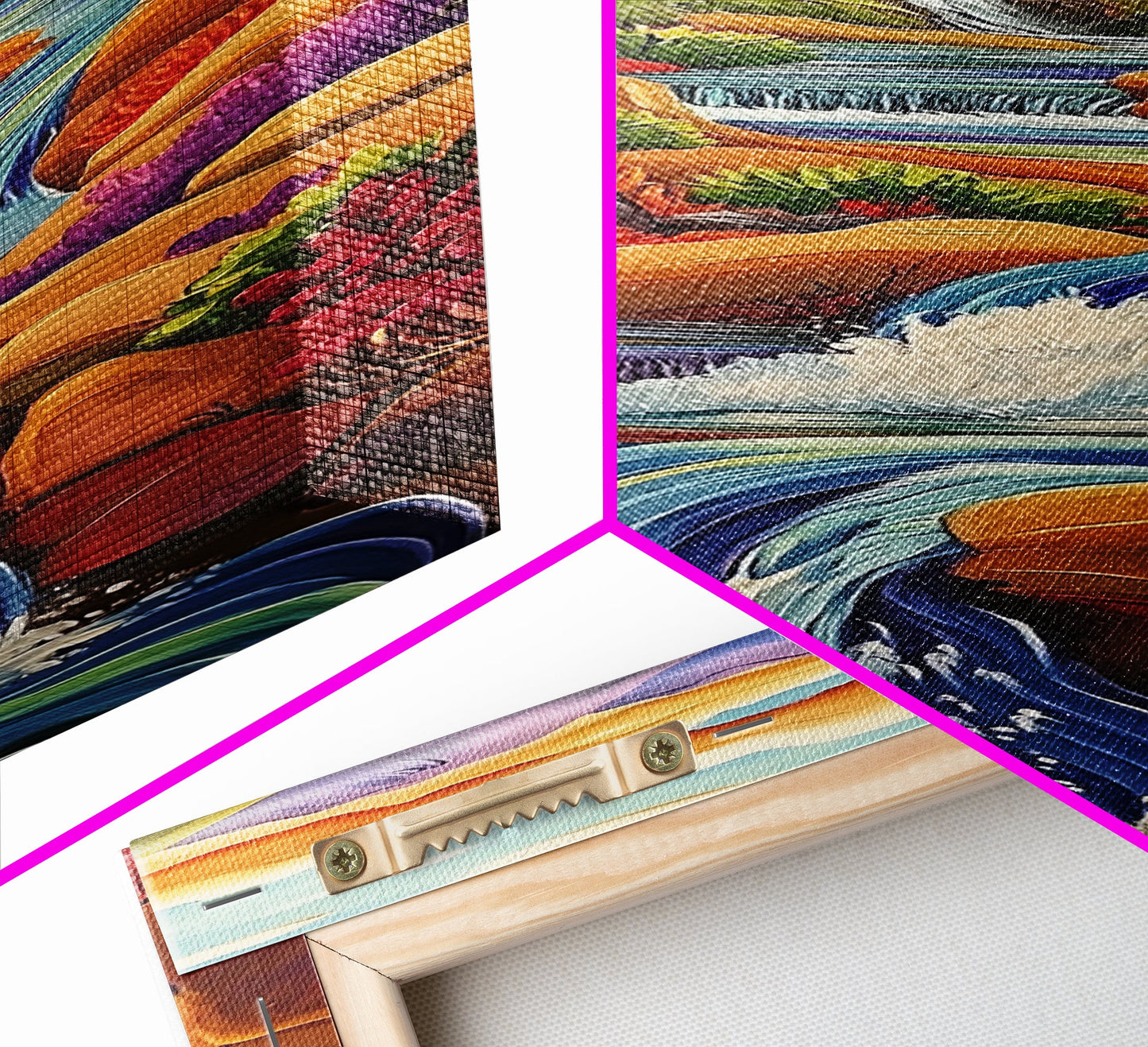 Autumn Waterfall, Mountain, River — Canvas Print of fall mountain river scene, great for Rustic Cabin Decor or Autumn Living Room Wall Art