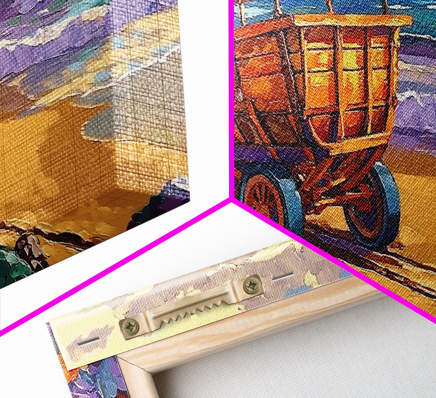 Küstenwagen, tropischer Strand, Meeresküste, gerahmter Leinwanddruck, rustikale Wandkunst, Wohnzimmerdeko im Küstenstil, Gemälde mit Sommerflair