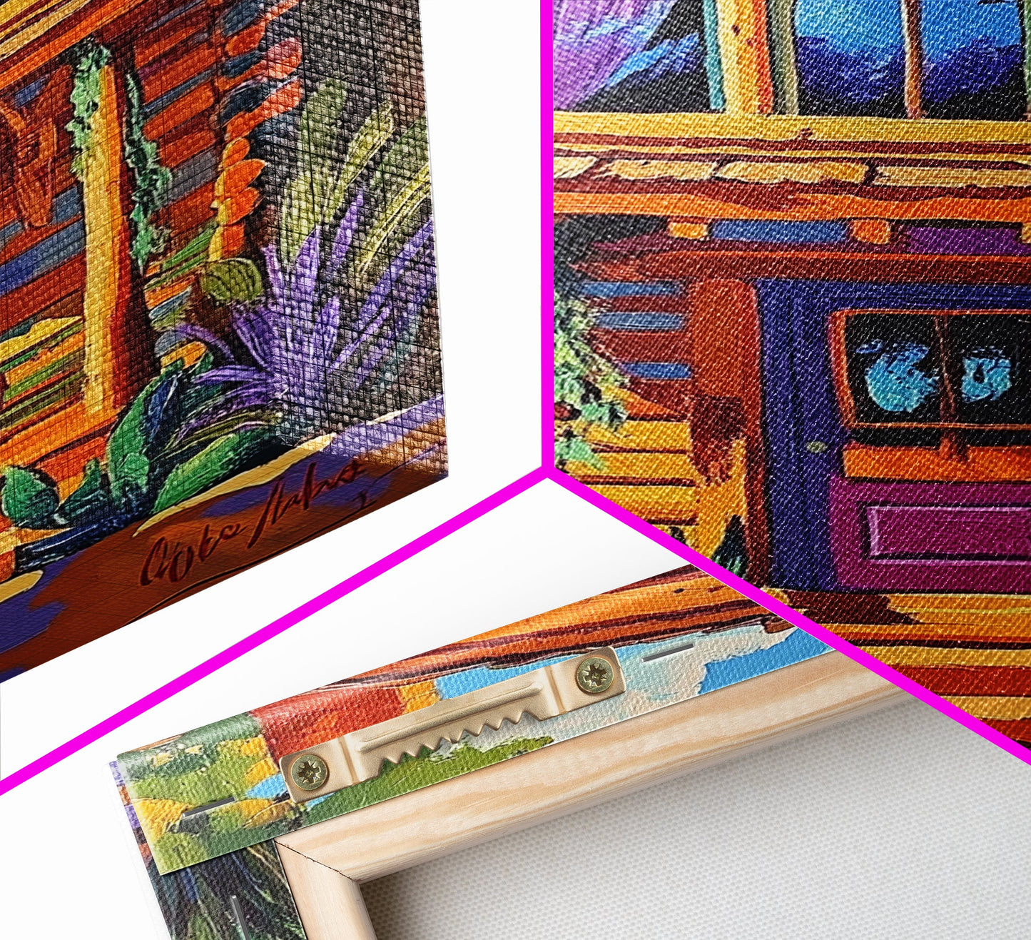 Cabin Cozy, Rustic, Nature, Framed Canvas Print log cabin wall art, autumn home decor, rustic living room print, woodland boho wall decor