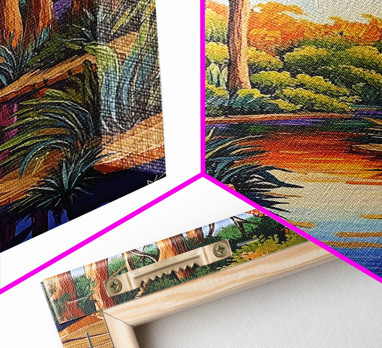 Forest Creek, Autumn, Framed Canvas Print, Tranquil Fall Landscape Wall Art, Vibrant Nature Decor, Woodland Boho Style, Bedroom Wall Art