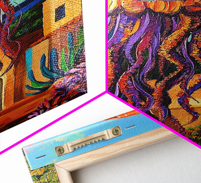 Jellyfish Surreal, Ocean, Dreamy Framed Canvas Print, Coastal Living Room Wall Art, Fantasy Sea Creature Art, Bright Tropical Decor