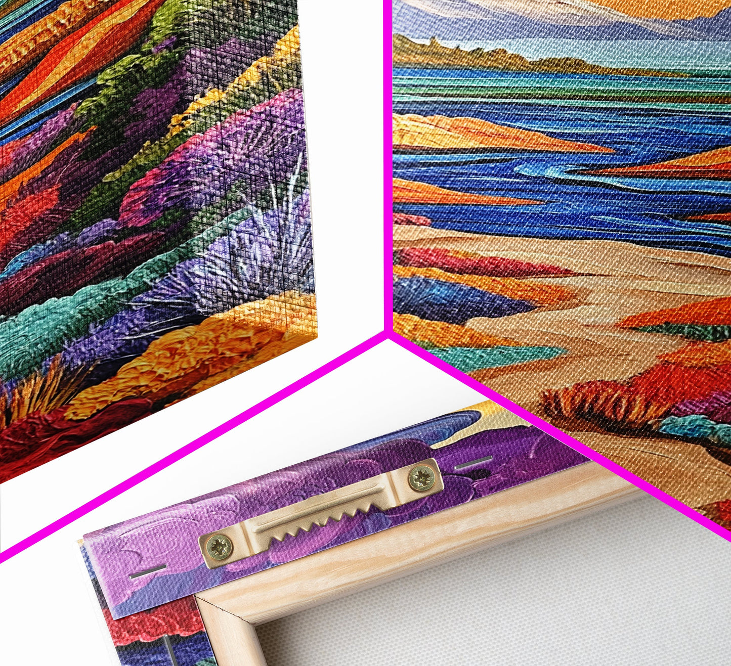 Mountains River, Clouds, Autumn, Framed Canvas Print, Bold Fall Landscape Art, Cozy Cabin Decor, Nature Lover Living Room Accent