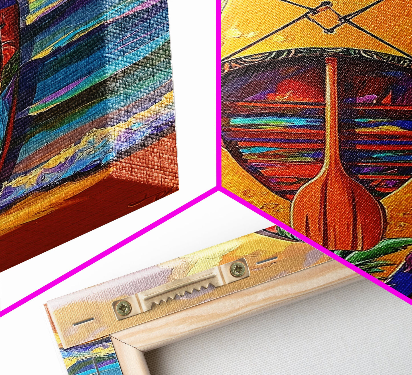 Yellow Surfboard Art, Vibrant Paddle Print, Colorful Beach Decor, Coastal Ocean Wall, Framed Canvas Print, Bathroom Wall Art, tropical art