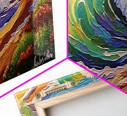 Ocean Wave, Coastal Vibes, Color Splash, Sea Breeze, Canvas Print, beach lover gift, surfing decor, beach house wall art