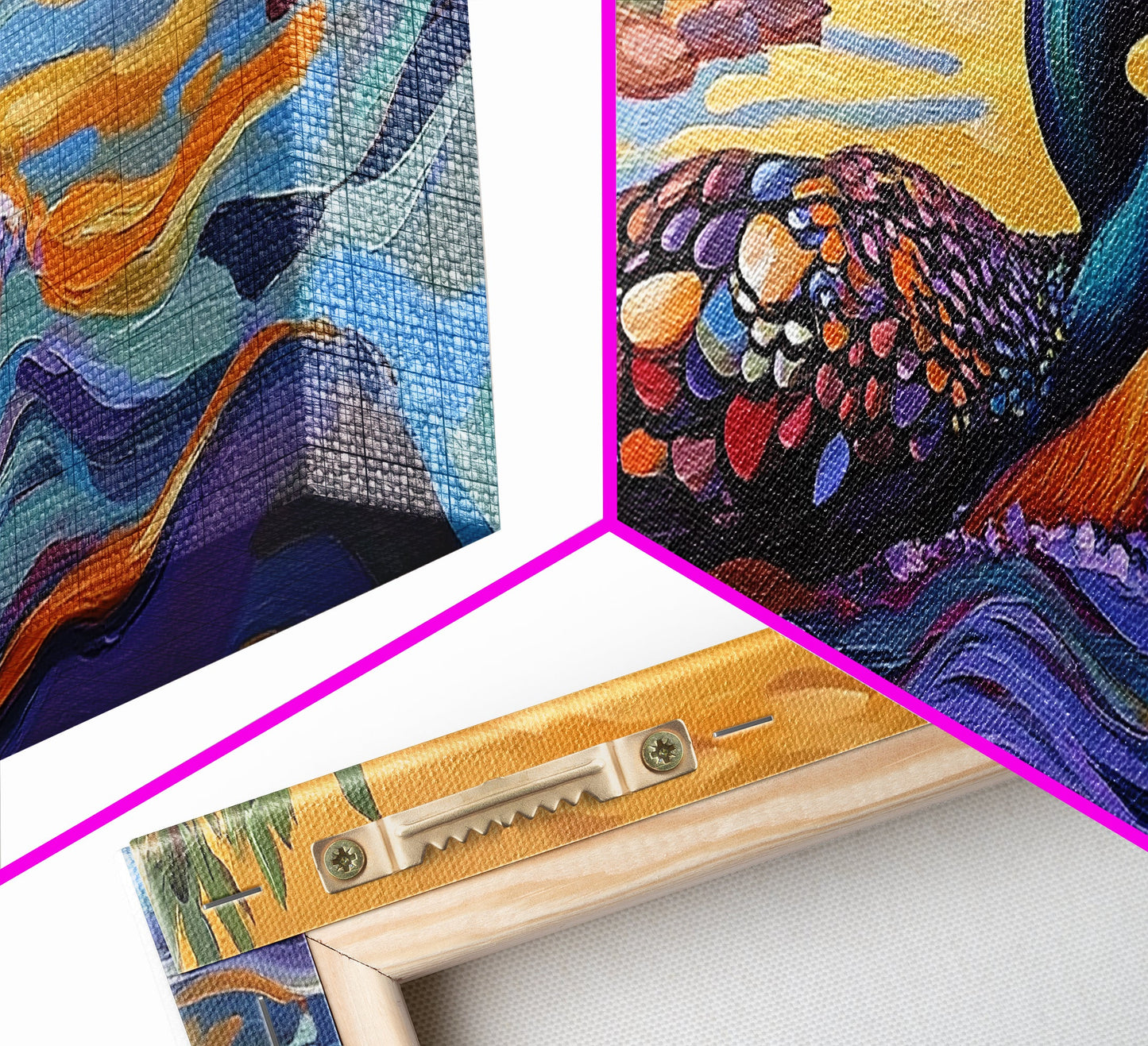 Loon Painting, Tranquil Waters, Sunset Paddle, Colorful Feathers, Framed Canvas Print, lake house art, wildlife nature decor