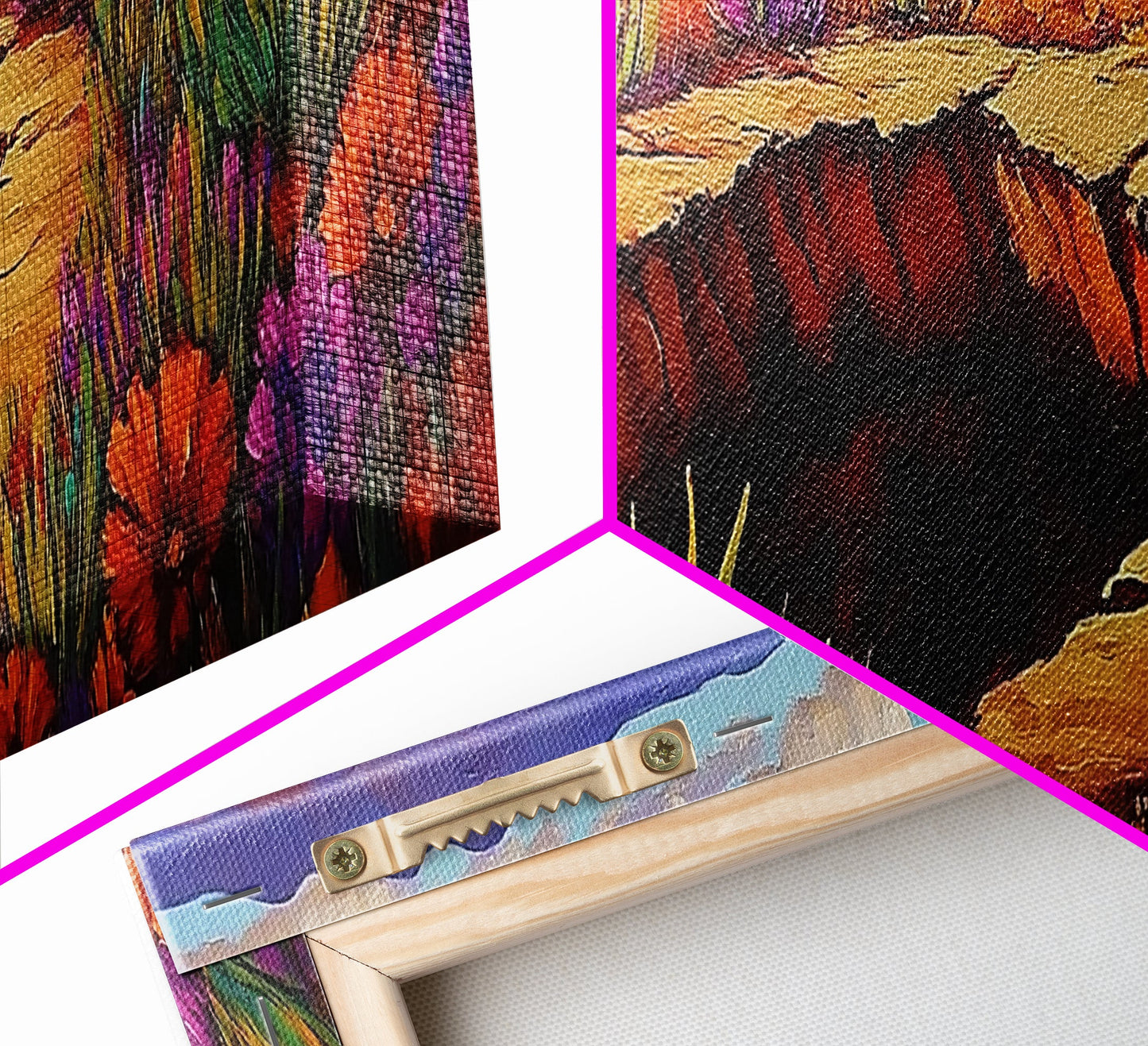 Autumn Desert Vibes, Colorful Fall Landscape, Bright Nature Scene, Southwest Art, Framed Canvas Print, Autumn Wall Decor, Living Room Art