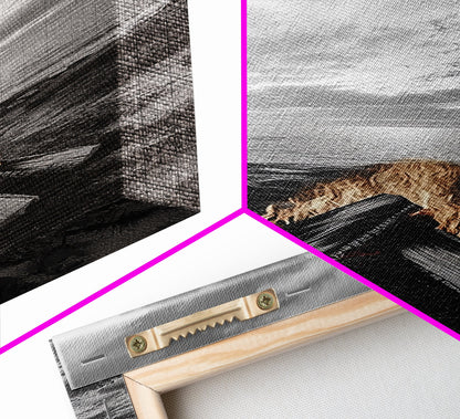 Beach Bonfire Glow, Coastal Campfire Art, Sunset Ocean Scene, Framed Canvas Print, Autumn Decor, Rustic Living Room Wall Art