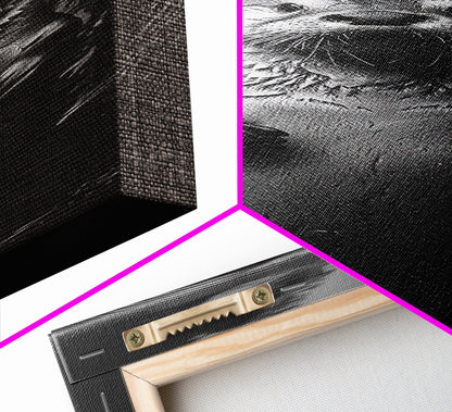 Cute Otter, Wildlife Charm, Animal Portrait, Black White Art, Canvas Print, Kids Room Wall Art, Woodland Nursery, Nature Lover Gift