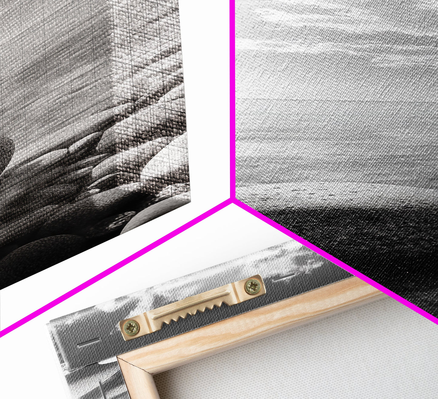 Zen Stone, Calm Waters, Smooth Pebbles, Framed Canvas Print, Spa Wall Art, Minimalist Bathroom Decor, Tranquil Home Accent