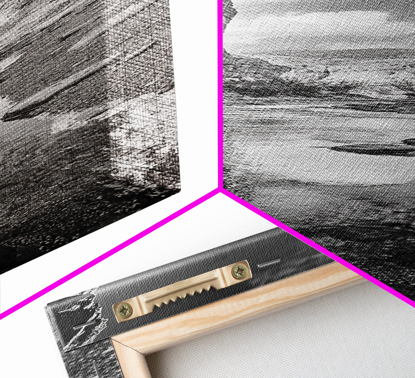 Canyon Stream, Desert Serenity, Nature Escape, Earth Tones, Calm Mood, Framed Canvas Print, Bedroom Wall Art, Minimalist Landscape Art