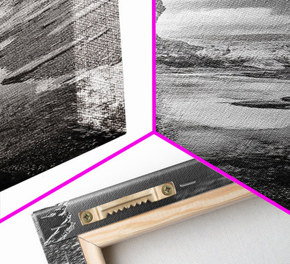 Canyon Stream, Desert Serenity, Nature Escape, Earth Tones, Calm Mood, Framed Canvas Print, Bedroom Wall Art, Minimalist Landscape Art