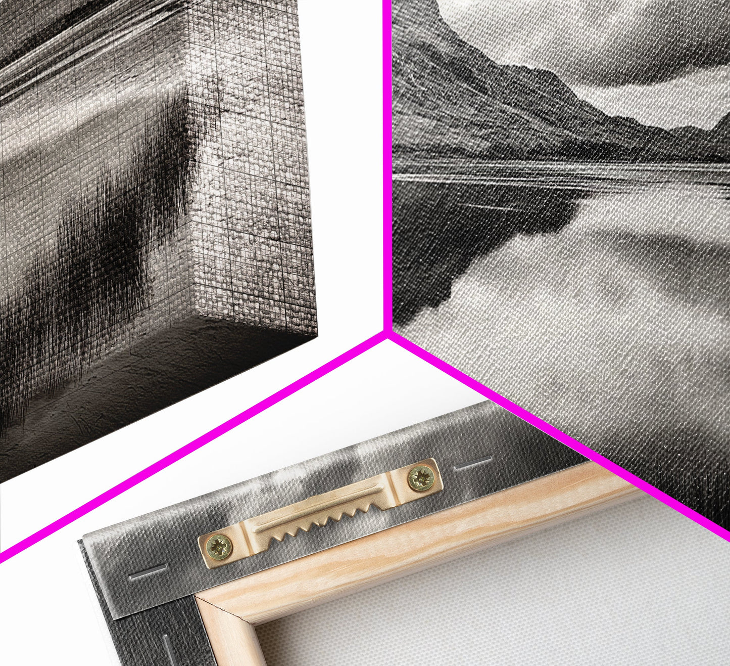 Reflected Mountains, Serene Shore, Cloudy Sky, Lake View, Canvas Print, Bedroom Wall Art, Minimalist Landscape Art, Tranquil Decor