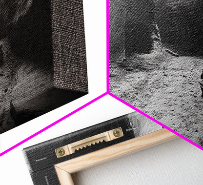 Sandstone Canyon Light, Desert Rock Passage, Dramatic Cliff Scene, Framed Canvas Print, Adventure Art, Hallway or Den Wall Decor