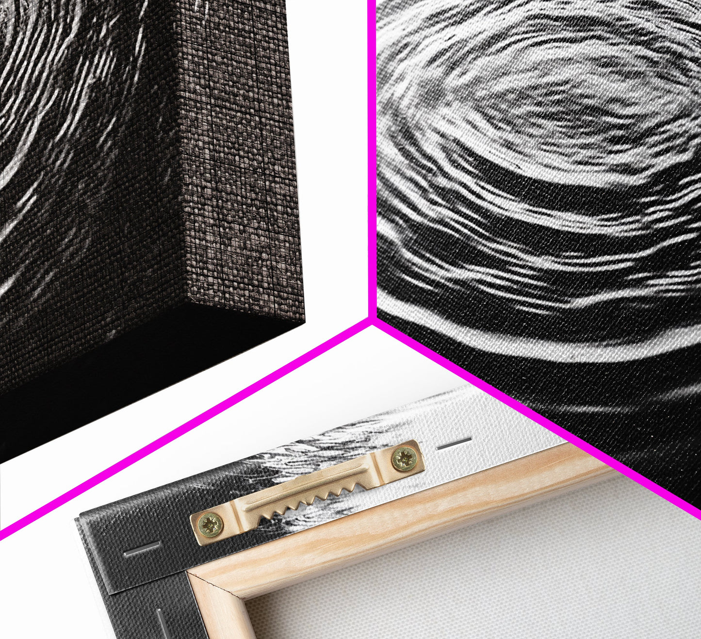 Zen-Motiv „Wasserwellen“, abstrakte Bewegung, monochrome Fluid Art, Leinwanddruck, moderne minimalistische Wandkunst, Badezimmer- oder Spa-Raumdekoration