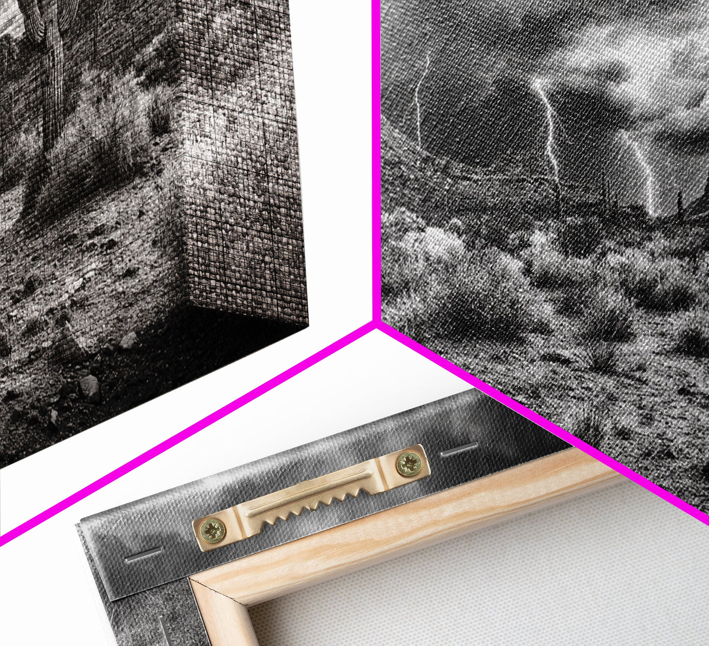 Wüstensturm-Szene, Blitzlandschaft, Südwest-Kunst, Dramatischer Himmel, Gerahmter Leinwanddruck, Western-Wandkunst, Rustikale Wohnzimmerdekoration