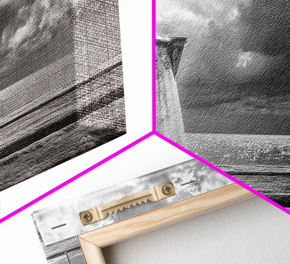 Kaffeekanne am Meer, Stillleben mit Meerblick, Rustikaler Morgen, Gerahmter Leinwanddruck, Maritime Wandkunst, Strandküchendekoration, Stimmungsvolle Naturkunst