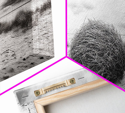 Desert Tumbleweed, Western Landscape, Stormy Sky, Framed Canvas Print, Rustic Farmhouse Wall Art, Fall Decor, Minimalist Western Art