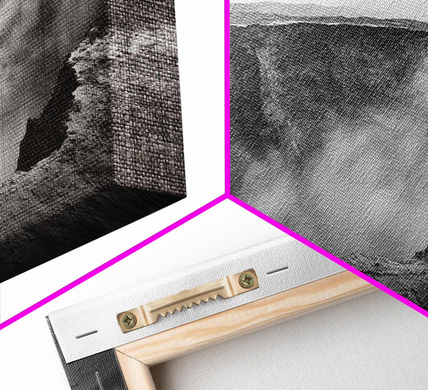 Vulkankrater, rauchige Erde, epische Landschaft, gerahmter Leinwanddruck, ausdrucksstarke Naturkunst, Dekoration fürs Arbeitszimmer, stimmungsvolle Schwarzweißfotografie