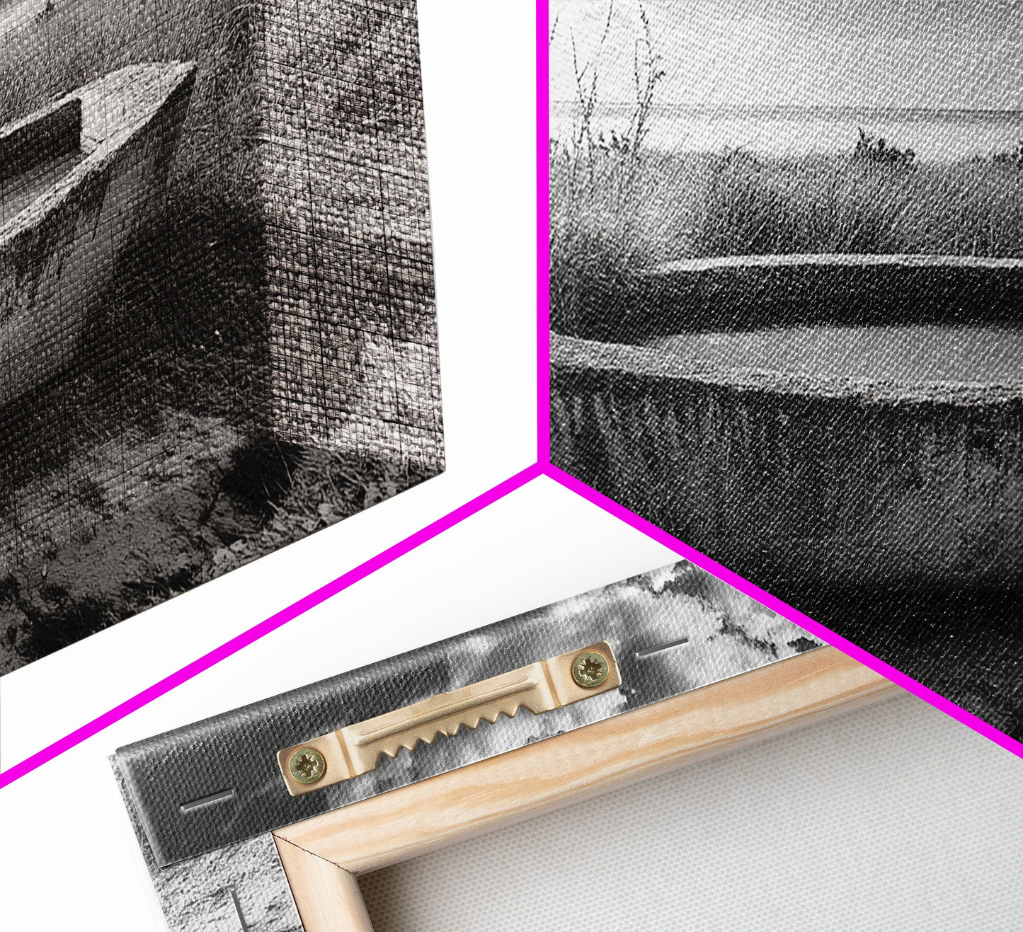 Concrete Trough, Coastal Horizon, Grassy Shoreline, Canvas Print, Rustic Farmhouse Bathroom Art, Minimalist Nature, Fall Beach Wall Decor