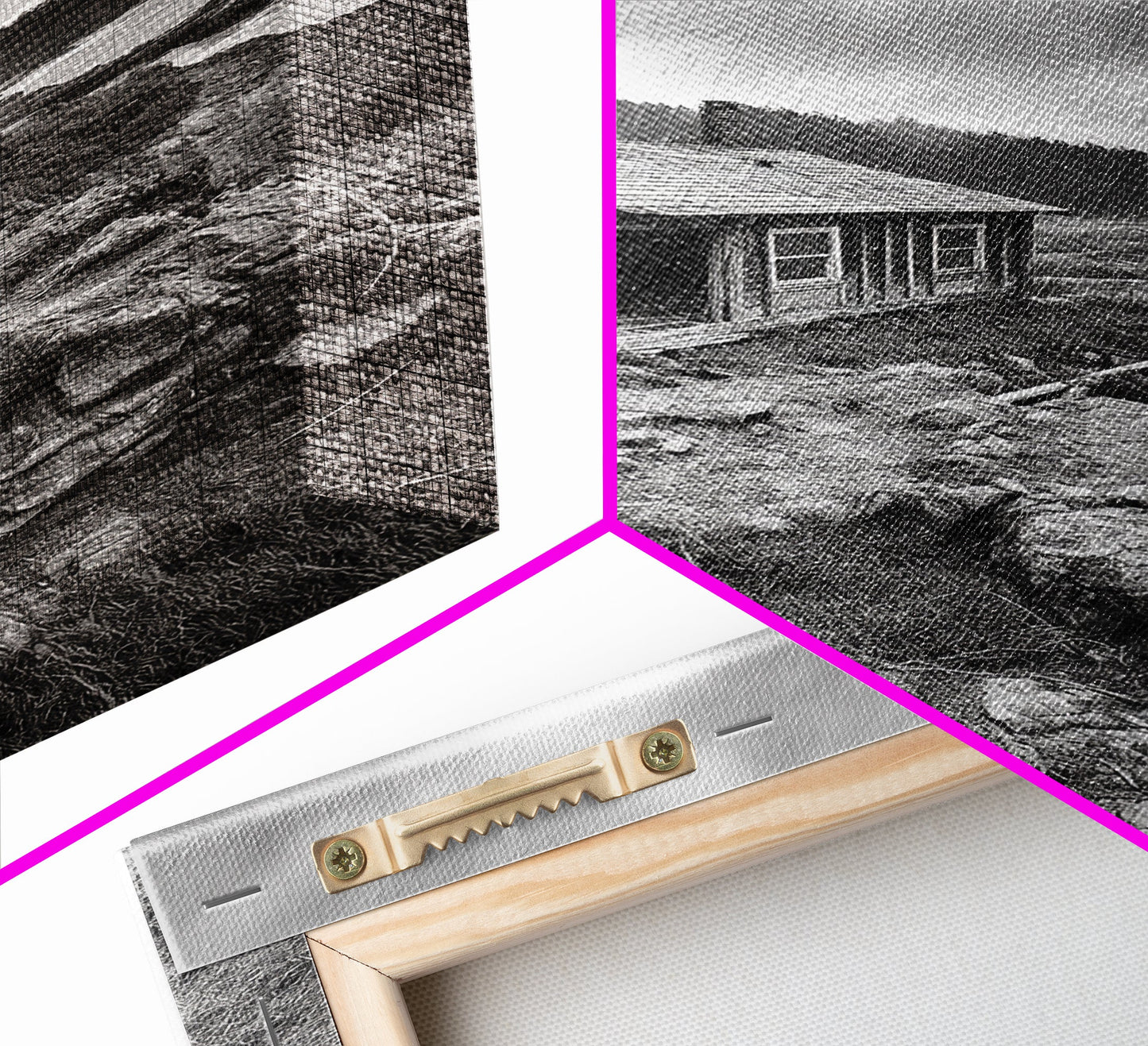 Abandoned Cabin, Coastal Cliff, Moody Landscape, Autumn Wall Art, Framed Canvas Print, Living Room Rustic Art, Farmhouse Aesthetic