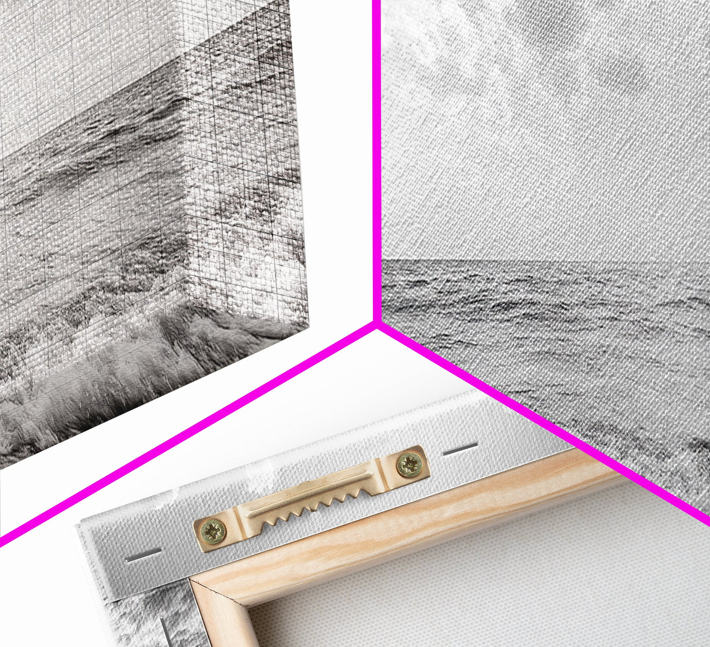 Beach Fishing, Ocean Waves, Rod and Reel, Framed Canvas Print, Coastal Living Wall Art, Minimalist Nautical Decor, Beach House Aesthetic