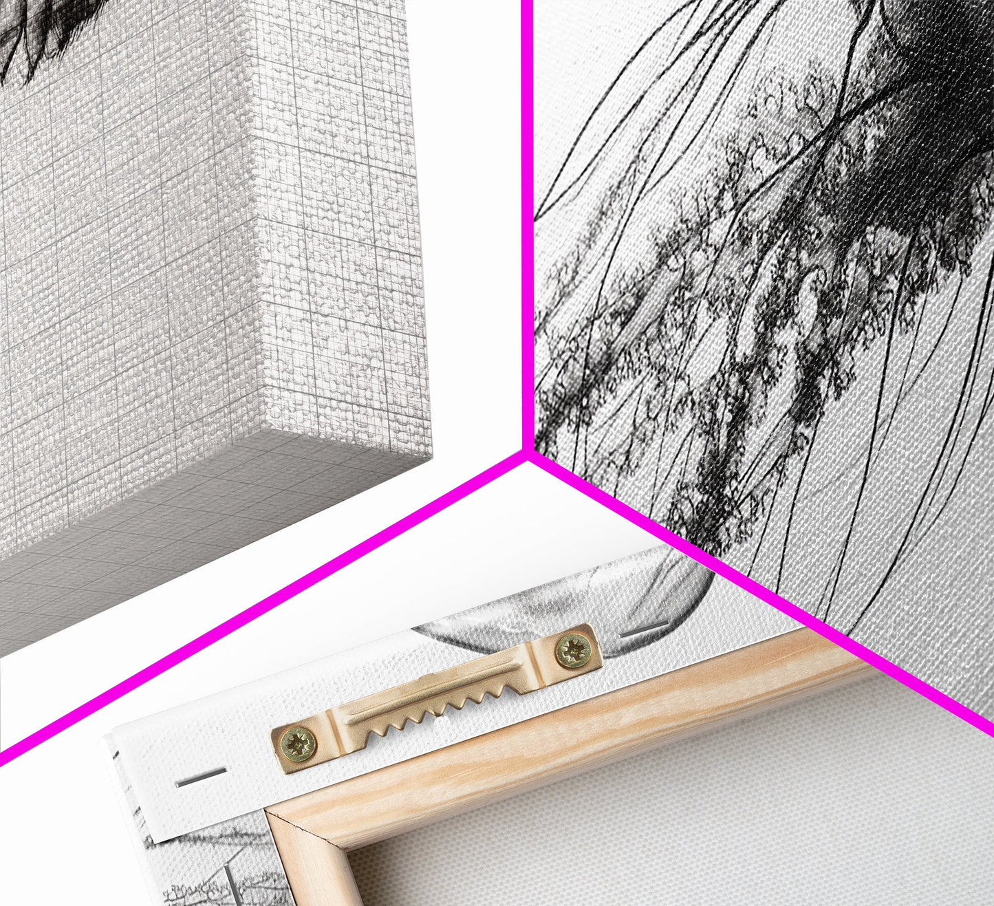 Quallen, Meeresströmung, Unterwasserwelt, Leinwanddruck, Wanddeko mit Meeresmotiven, Badezimmerkunst im Küstenstil, Minimalistische Meereskunst, Schwarz-Weiß