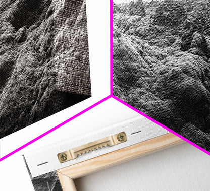 Vulkanmoos, raues Gelände, isländische Landschaft, wilde Naturszene, Leinwanddruck, Erdtöne, Wandbild für den Eingangsbereich, minimalistische Abenteuerkunst