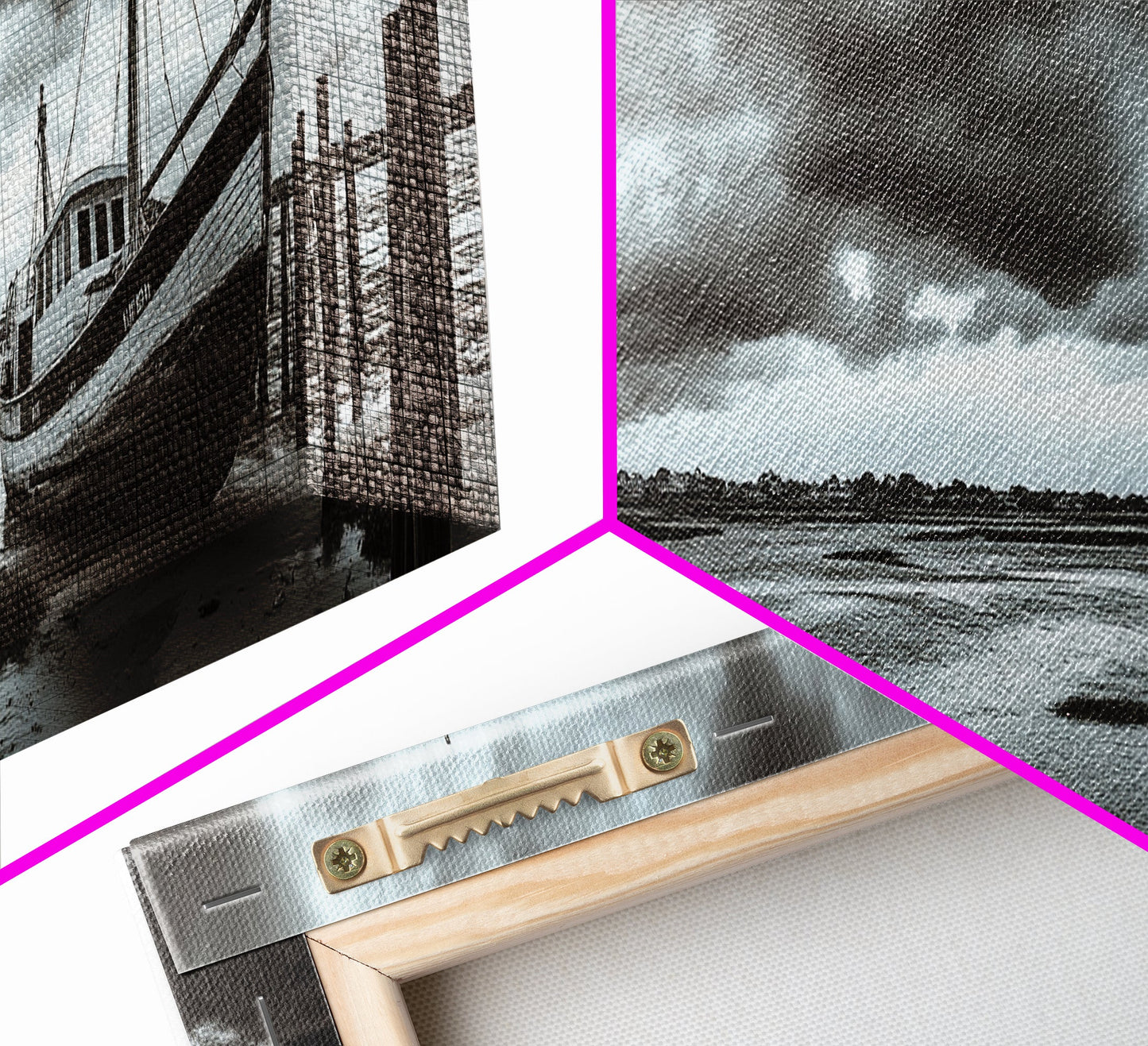 Abandoned Fishing Boat, Coastal Storm Scene, Rustic Nautical Decor, Framed Canvas Print, Beach House Art, Autumn Decor, Moody Wall Print