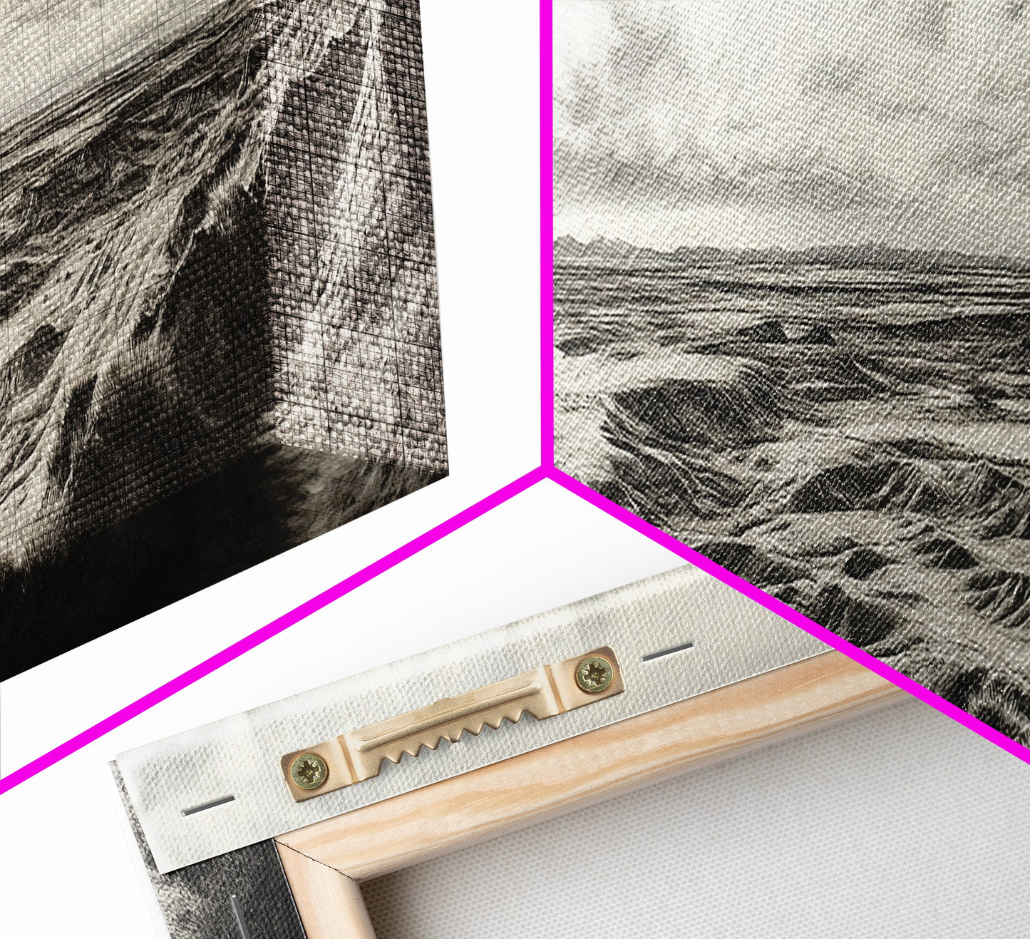 Desert Canyon Scene, Western Landscape, Vast Horizon, Framed Canvas Print, Rustic Wall Art, Neutral Earth Tones, Office Or Living Room